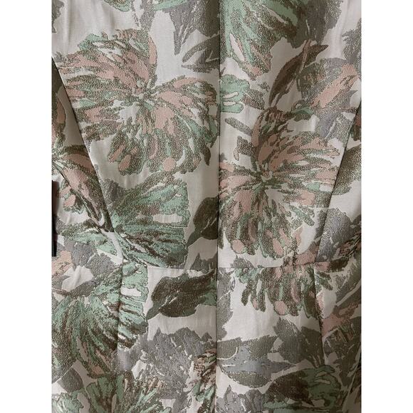 Vince Camuto blush metalic Jacquard Pleated Cap Sleeve Fit & Flare Dress, Sz 14 - Picture 11 of 12